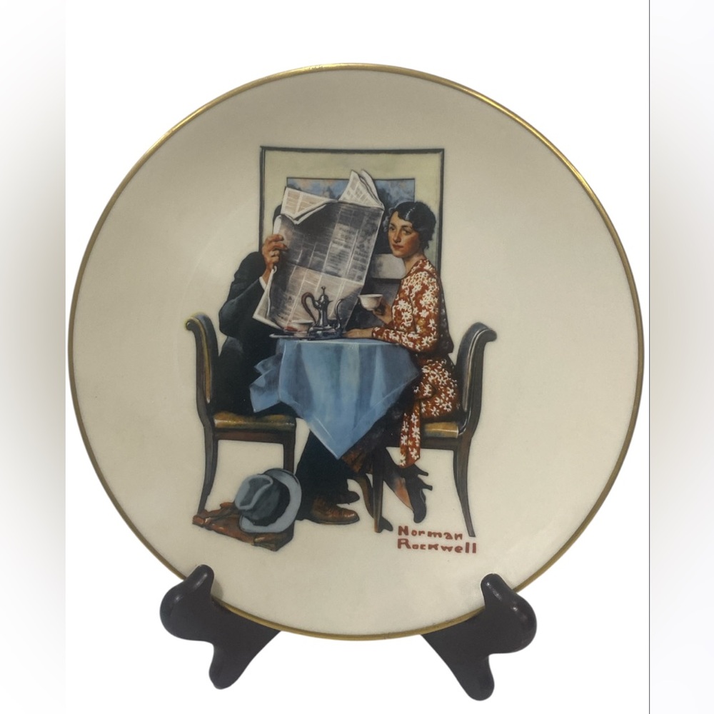 Norman Rockwell Gorham Collectors Plate - Breakfast Conversation - 1981 Vintage